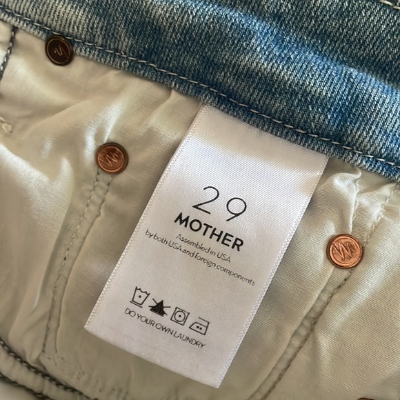Mother The Looker Ankle Fray Ready To Roll Jeans Raw Hem Size 29 - Picture 6 of 6